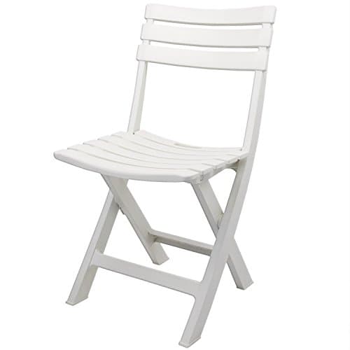 Garden Stool Camping Chair Folding Chair Folding Garden Furniture Patio Set Camping Plastic – White