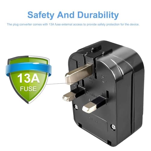 Euro Earthed to UK Converter Plug,Converter Plug,2 PCS EU to UK Plug — view 4