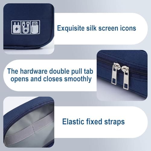 Tniytru 2PCS Tech Pouch, Cable Case and Travel Pouch, Tech Bag and Cable Storage Bag, Travel Tech Pouch and Cable Organiser Bag — view 3