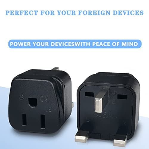 US to UK Plug Adapter, 2 Pack USA to UK Plug Adapter — view 3