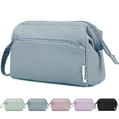 Narwey Makeup Bag, Travel Toiletry Bag, Wide-Open Wash Bag for Women