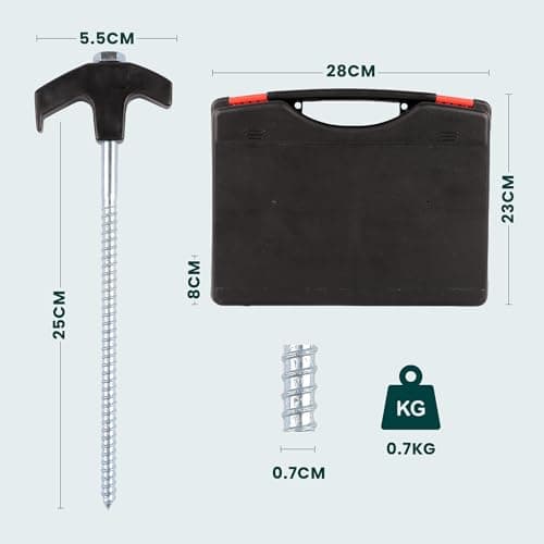 Green Haven Tent Pegs Metal Heavy Duty | Hard Ground Screw Pegs, 20 Pack — view 3