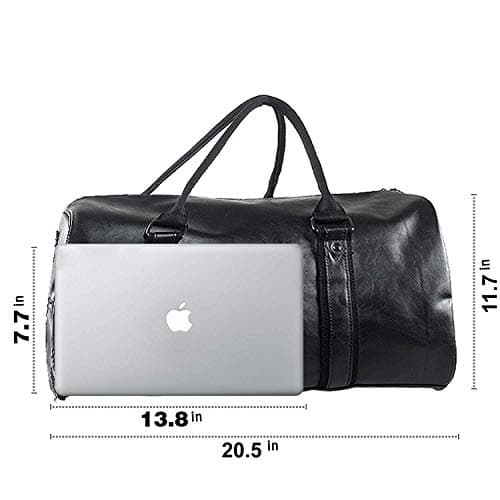 seyfocnia Travel Duffel Bag, Overnight Weekend Bag with Shoe Compartment Carry On Hand Luggage Bags Large Holdall Bags for Men (Black) — view 3