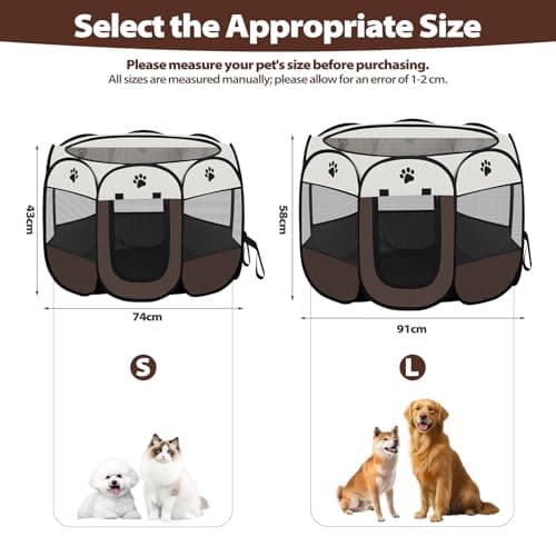 Cat Playpen Foldable, Pop Up Dog Pen, Portable Pet Pen Indoor Outdoor - S — view 2