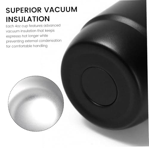 AZIDWERYQ 2PCS Stackable Cups 4oz Vacuum Insulated Stainless Steel Espresso Cups Easy to Clean Espresso Mugs for Car Home Camping Travel Stackable — view 4
