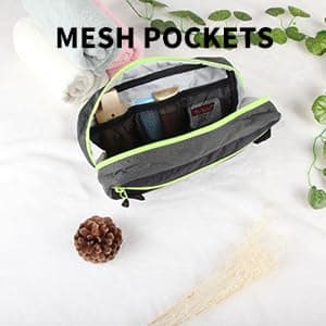 GOX Travel Toiletry Bag,Dopp Kit Case,Ultra-Light Cosmetics Bag Makeup Organizer, Black, 9.8*4.3*3.3 Inches, Toiletry Bag for Travel — view 4