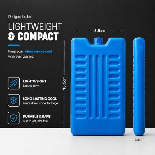 KEPLIN Large Freezer Ice Blocks (6 Pack) – Blue Reusable Ice Packs for Cooler Bags, Lunch Boxes, Travel, Picnic & Camping – Long Lasting Cooling Gel Keeps Food & Drinks Fresh for Hours — view 2