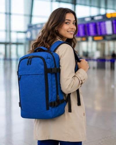 BP-R-T-120 Ryanair Underseat Cabin-Friendly Rucksack - Water Resistant Fabric - Turquoise - 40 x 25 x 20 cm - 19L Capacity - Backpack — view 2