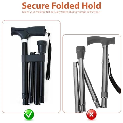 KOOLEVER 3 Pcs Walking Stick Strap Wrist Strap, Walking Stick Clip Holder for Mobility Aids, Black Fabric Walking Stick Accessories, Convenient for Folding Walking Sticks — view 3