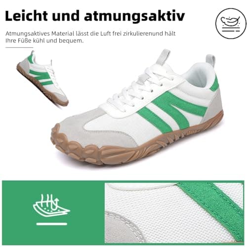 Barefoot Shoes Mens Womens Trail Running Shoes Outdoor Zero Drop Wide Toe Box Shoes Lightweight Walking Sneakers Non Slip Hike Footwear Minimalist Fitness Shoes，White，5UK — view 5