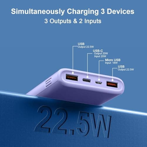 Power Bank Fast Charging 10000mAh, Slim Portable Charger for iPhone Samsung — view 4