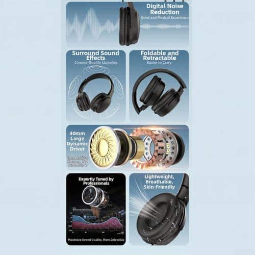 Lightweight 3.5mm Headphones Foldable for hifi Sound Lightweight(microphone) — view 5