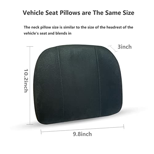 Forbell Car Headrest Pillow Soft Suede Fabric Memory Foam Car Neck Pillow Ultimate Comfort and Support for Driving and Travel(Black) — view 4
