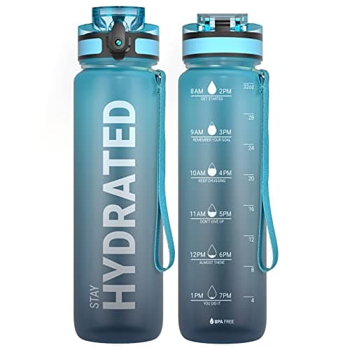 Sahara Sailor Water Bottle 1L, Leakproof Tritan Bottle with Time Marker
