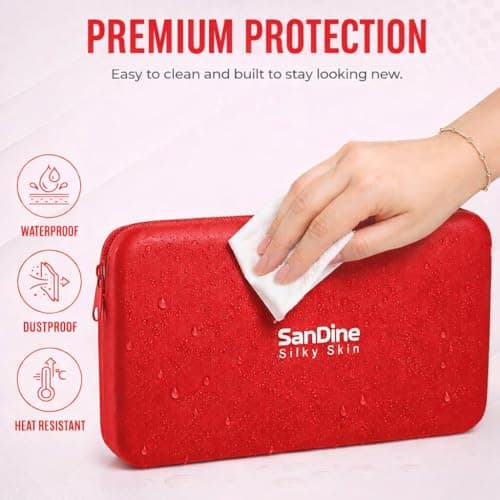 Silicone Cosmetic Bag – Waterproof Travel Makeup Pouch - Food-Grade Silicone Toiletry Organizer for Women & Men – Compact Stylish Multi-Functional Storage - by Sandine (Red) — view 4