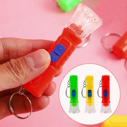 QTMMC 20 Pcs Mini Torches Keyring Torch Led Small Flashlight Pocket Keychain Colourful Bright Torches for Boys Girls Party Bags Reading Camping Hiking Outdoors Prizestiny Gift, Random Colors — view 6