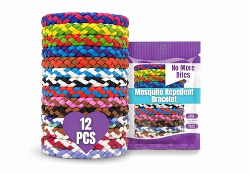 Premium Mosquito Repellent Bracelets (12 Pack) – Natural DEET-Free Bands, Adjustable & Waterproof, Safe for Kids & Adults, 300 Hours Long-Lasting Protection