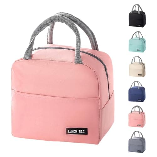 SUOXU Insulated Lunch Bag for Men Women Kids Cool Bag- Reusable Thermal Food Bag Ice Pack with Leak-Proof Liner, Cooler Tote for Work, School, Picnic & Travel (Pink-5L)