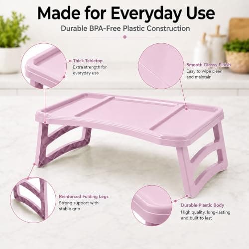 Breakfast Folding Tray with Legs, Raised Edge Laptop Table — view 6