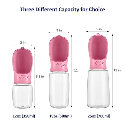 WePet Portable Dog Water Bottle, 350ml, Leak Proof Puppy Water Dispenser with Drinking Feeder for Pets Outdoor Walking, Hiking, Travel, Food Grade Plastic — view 3