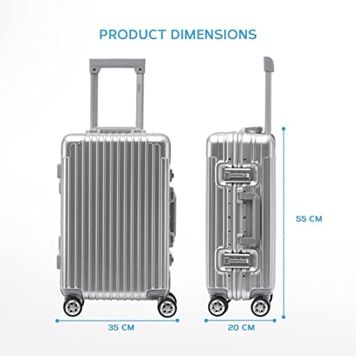 Flight Knight Premium Lightweight Carry On Suitcase - 8 Spinner Wheels - Built-in TSA Lock - Aluminium Frame, ABS Hard Shell Carry on Check in Luggage Highly Durable - Approved for Over 100 Airlines — view 2