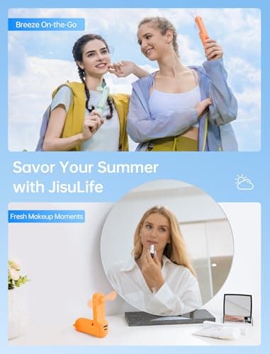 JISULIFE 3 IN 1 Portable Fan with Power Bank & Flashlight Featured — view 6