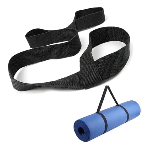 Yoga Mat Strap for Carrying, with Adjustable Loop for all Mat Sizes, Black