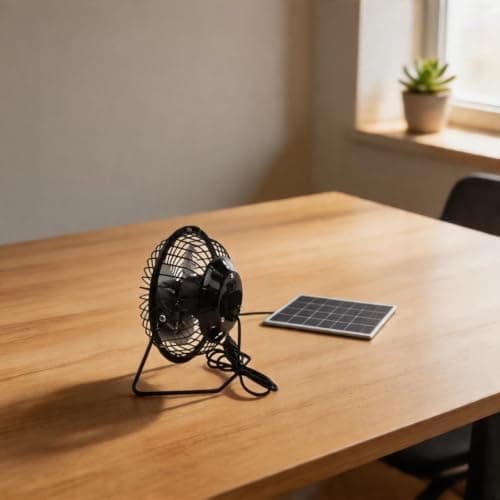 Solar Powered Camping Fan 5W - Outdoor Air Circulator with USB Backup for Greenhouses - 14.5cm Square — view 4