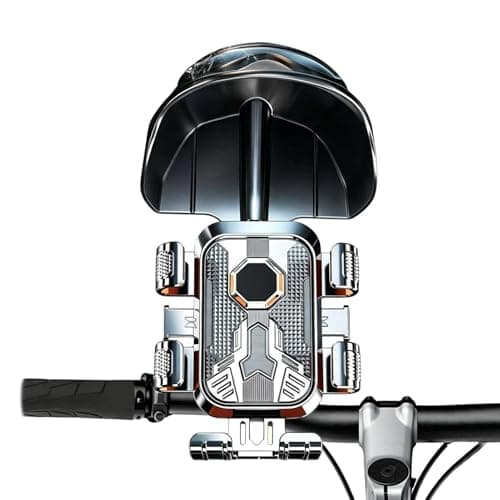 Mobile Phone Holder for Motorcycle, Anti-Vibration Clamp with Hood