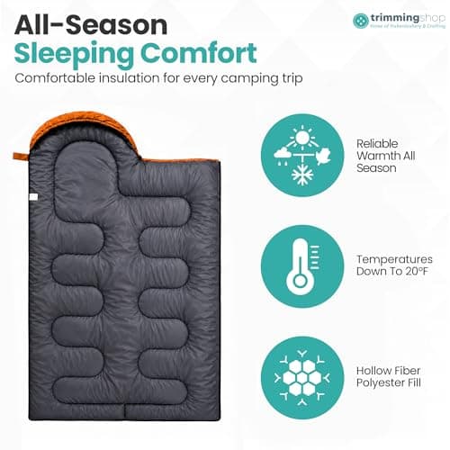 Trimming Shop 4 Season Waterproof Backpacking Sleeping Bag 6ft - Orange — view 6