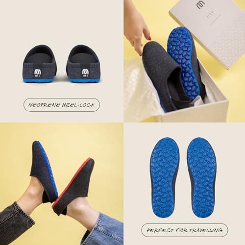 mahabis | Unisex Slippers | Lite Collection | Vegan | Ultra Lightweight | EVA Sole | Bold Colourful Design | Lining Free | Navy & Azure | Size 8.5-9 — view 5