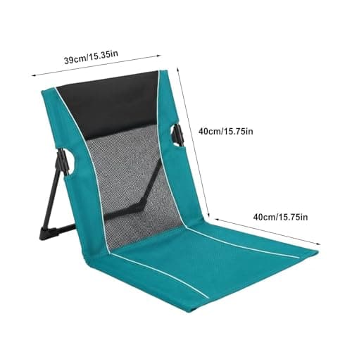 Foldable Low Profile Beach Chair with Back Support, Portable Pool Lounge Chair, Lightweight Outdoor Camping Ground Chairs with Carry Bag, Breathable Mesh Seat for Poolside Picnic Lawn Beach Garden — view 5