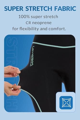 Lemorecn Women's Wetsuit Pants 2mm Super Stretch Neoprene, GREEN,M — view 2