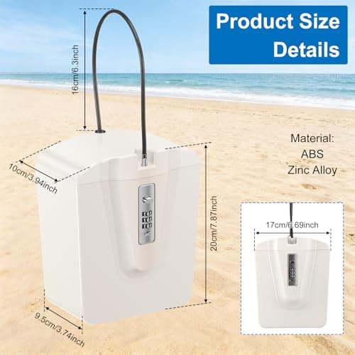 Kuanght Travel Safe Box, Portable Bucket Security Case with Combination Lock, Waterproof Anti Theft Lock Box for Travel, Beach Safe for Storing Wallet, Phone, Sunglasses, Keys, Money and Valuables — view 2