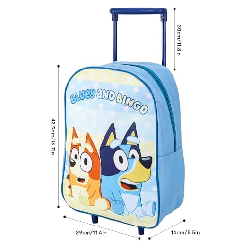 Bluey Children’s Luggage Suitcase - Foldable Trolley Bag 42 x 29cm 2 Wheels Extendable Handle - Travel Bag with Wheels — view 2