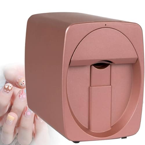 Digital Mobile Nail Art Printer-Portable Nail Painting Machine 3D Nail Printer Machine Support WiFi/DIY,Printing and Rying as One, for Beauty Personal Care for Girls' Home Nails(Rose Gold)