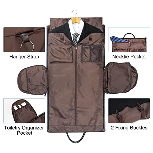 Modoker Convertible PU Leather Garment Bag, Carry-On Travel Duffel — view 4