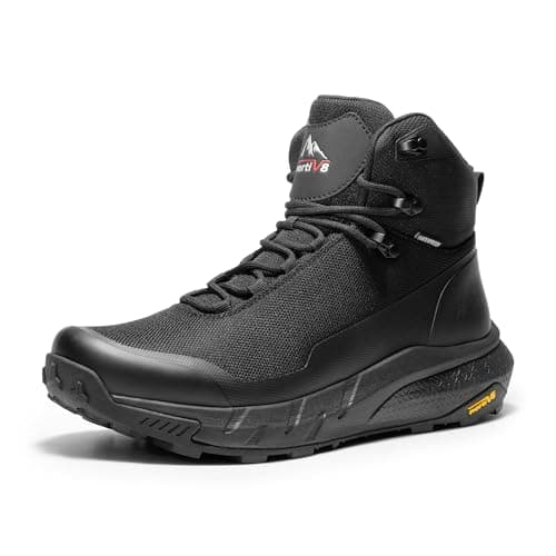 NORTIV 8 Men's Lightweight Breathable Hiking Boots,Size 9,Black