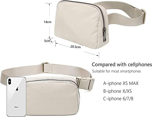 kuifang Unisex Adult Beige Waist Pack, Off White — view 4