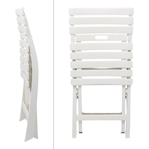 Garden Stool Camping Chair Folding Chair Folding Garden Furniture Patio Set Camping Plastic – White — view 4
