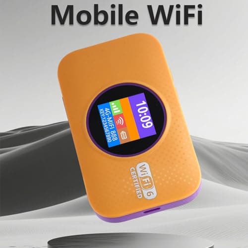 ZDAGELD 4G LTE WiFi 6 Mobile Hotspot, 300Mbps Portable Unlocked SIM Card Router with 3000mAh Battery, Connect Up to 10 Devices, High Speed Wireless Mifi Dongle for Home, Office, and Travel (Orange) — view 6