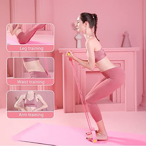 DZOZO Multifunction Resistance Training Pope Elastic 4 Tube Pedal Resistance Band Sit-up Pull Rope Fitness Pedal Exerciser Tension Rope Sport Trainer Equipment for Legs Fitness Arm Slimming Training — view 2