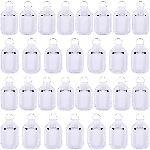 Duufin 60 Pieces Hand Sanitizer Holders Empty Travel Bottles Set, Pure White, 60 Count (Pack of 1)