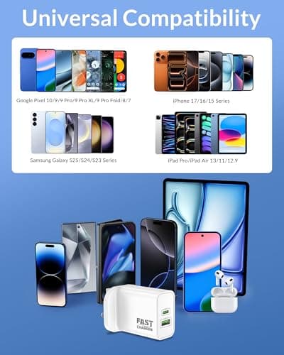 45W 2-Port USB C Fast Charger Plug Cable for Google Pixel 11 10 Pro XL 9 8 — view 4