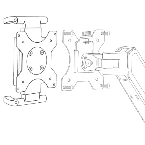 Universal VESA Mount Adapter for Tablets – Spring Clamp Holder for iPad and Portable Monitors up to 15.6″ – Fits VESA 75x75 & 100x100 – Compatible with Surface, Galaxy Tab, and 2-in-1 Laptops — view 2