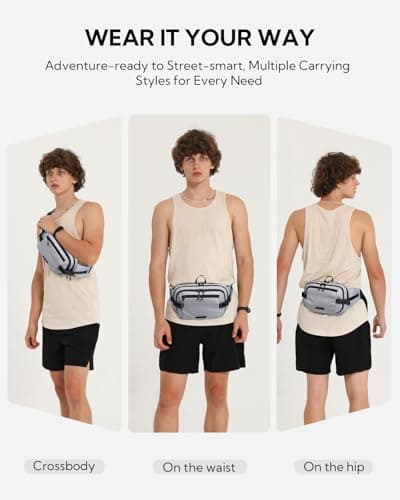 Waterfly 3L Large Bum Bag: RFID Blocking Anti-Theft Fanny Pack for Travel — view 3