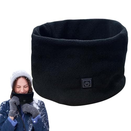 Electric Heating Scarf - Winter Neck Warmer Heated Scarf - Tube Scarf Winter for Men and Women - USB Charging Electric Heated Winter Scarf with 3 Temperature Modes for Cold Weather, black, Siehe