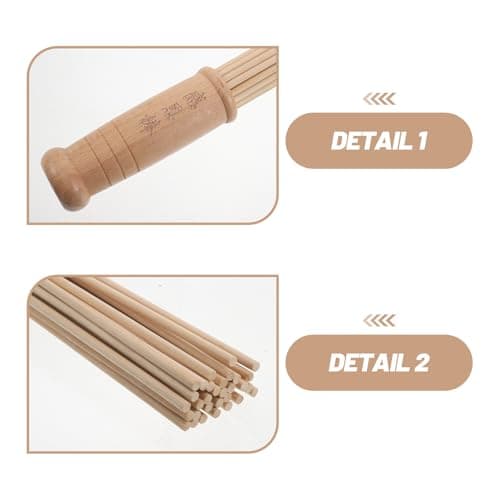 YUYUETIME Meridian Massager Bamboo Massage Hammer Tool for Fitness and Travel, Portable Handheld Muscle Massager Stick with Handle and Gentle Touch — view 3