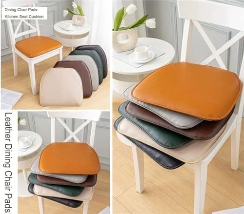 Dining Chair Cushion Set - 1/2/4 Pcs Non-Slip U-Shaped Vegan Leather Seat Pads for Kitchen & Dining Room Stylish Orange Color Comfortable and — view 3