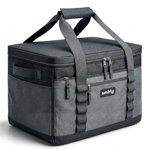 SMIRLY 37L Cool Bag, Large Insulated Picnic Bag and Camping Bag, Grey